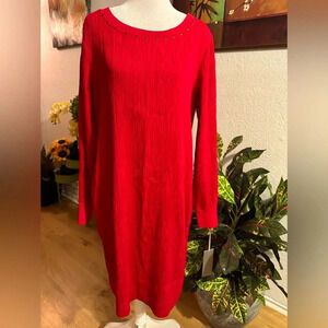 Per Se by Carlisle studded red midi dress size 12